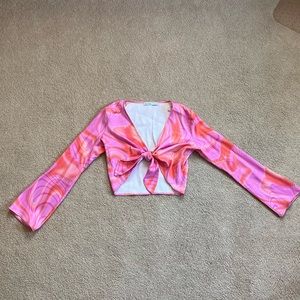 Flowy Knot Patterned Crop Top